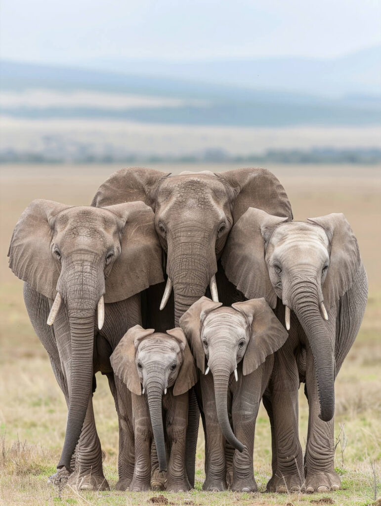 African elephant with large tusks feeding in golden grass on the Serengeti, Tanzania