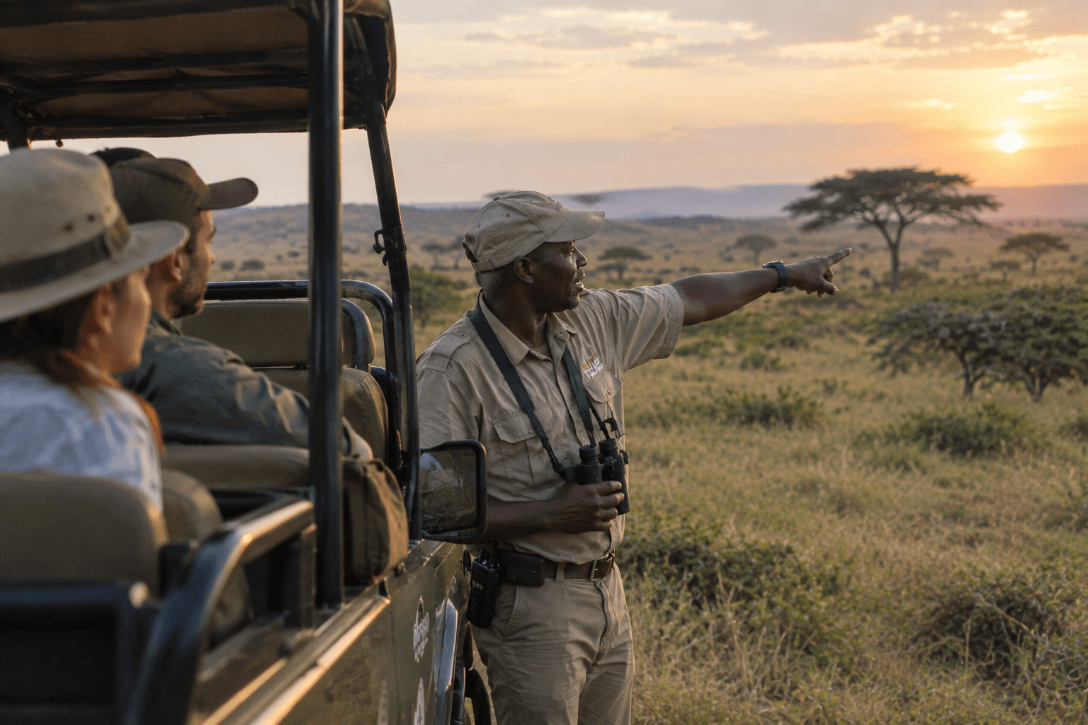 Tanzania safari operator guiding guests on a wildlife safari